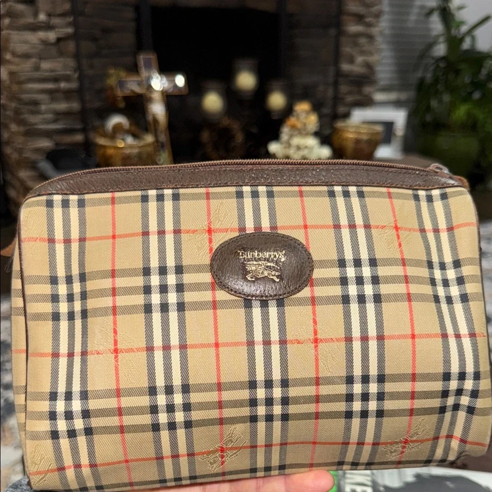 Burberry Tan and Red Plaid Pouch - Picture 14 of 14
